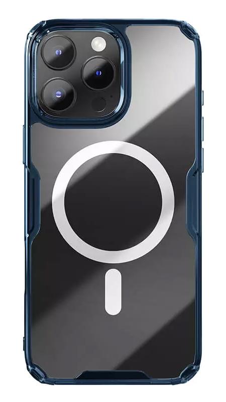 6902048287297 NILLKIN θήκη Nature TPU Pro Magnetic για iPhone 16 Pro, διάφανη-μπλε - Image 1