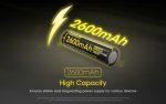 NITECORE επαναφορτιζόμενη μπαταρία τύπου 18650 NL1826R, 2600mAh, USB-C - Image 4