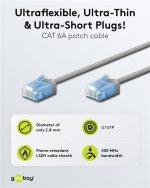 GOOBAY καλώδιο δικτύου 74223, CAT 6A U/UTP, slim, copper, 500MHz, 2m, γκρι - Image 2