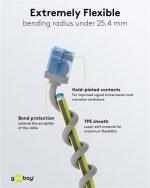 GOOBAY καλώδιο δικτύου 74223, CAT 6A U/UTP, slim, copper, 500MHz, 2m, γκρι - Image 5