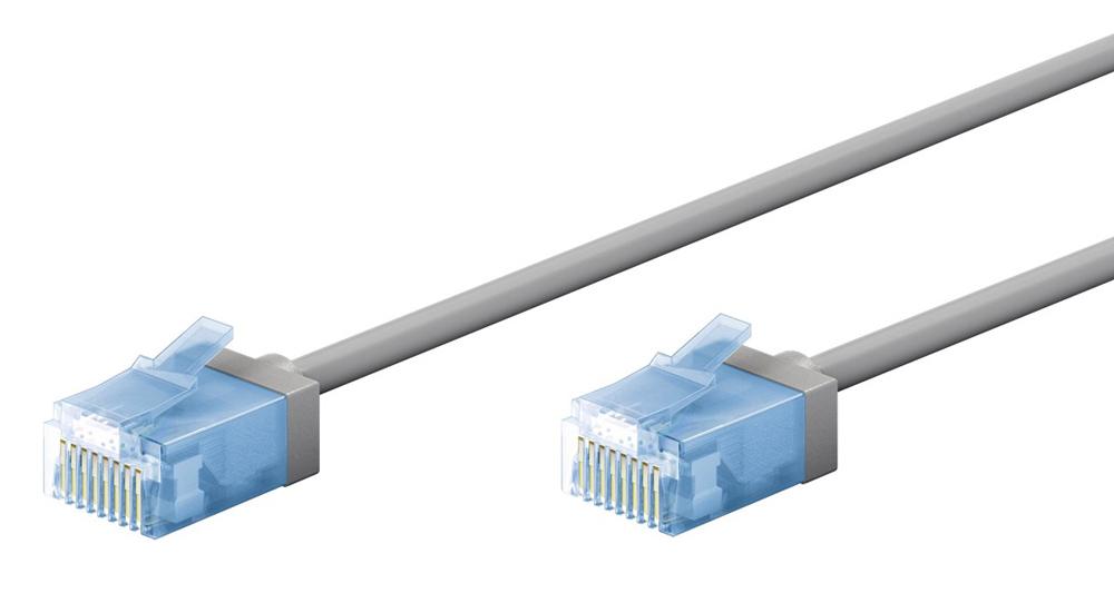 74223 GOOBAY καλώδιο δικτύου 74223, CAT 6A U/UTP, slim, copper, 500MHz, 2m, γκρι - Image 1