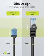 GOOBAY καλώδιο δικτύου 74234, CAT 6A U/UTP, slim, copper, 500MHz, 2m, μαύρο - Image 3