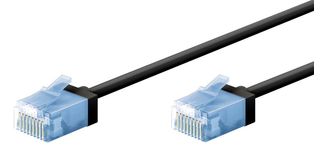 74234 GOOBAY καλώδιο δικτύου 74234, CAT 6A U/UTP, slim, copper, 500MHz, 2m, μαύρο - Image 1