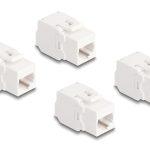 DELOCK Keystone module 86051, RJ45 σε LSA, Cat.6A UTP, λευκό, 4τμχ