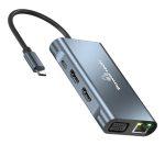 POWERTECH docking station BYL-2311 8 θυρών, USB-C σύνδεση, 100W PD, γκρι - Image 6
