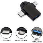 POWERTECH αντάπτορας USB σε USB-C & micro USB CAB-UC090, 5Gbps, μαύρος - Image 3