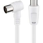 POWERTECH καλώδιο κεραίας RF αρσενικό - RF θηλυκό CAB-V040, γωνιακό, λευκό, 1.5m