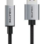 CABLETIME καλώδιο USB σε USB Type B CT-AMBM1, 480Mbps, 5m, μαύρο