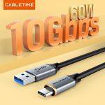 CABLETIME καλώδιο USB-C σε USB CT-AMCMG2, 60W, 10Gbps, 1m, μαύρο - Image 2
