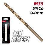 DELI τρυπάνι DH-MHZ040-E2 για μέταλλο, M35 HSS 5% κοβαλτίου, DIN 388, 4x75mm, κυλινδρικό - Image 2
