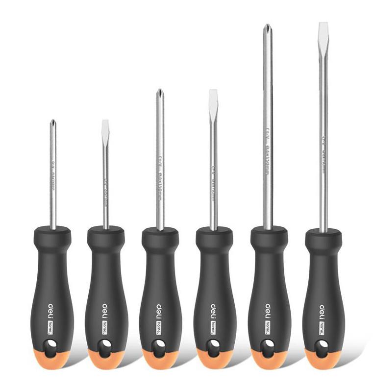 HT1006C DELI σετ κατσαβίδια HT1006C, 3x ίσια & 3x σταυρωτά, μαγνητικά, 6τμχ - Image 1