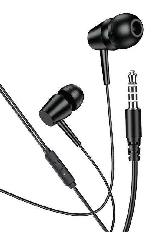 KSC-1303-BK KAKUSIGA earphones με μικρόφωνο KSC-1303, 3.5mm σύνδεση, 10mm, 1.1m, μαύρα - Image 1