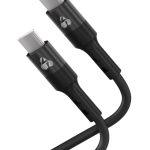 POWERTECH καλώδιο USB-C PTR-0163, σιλικόνης, 60W, 480Mbps, 1m, μαύρο