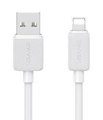 USAMS καλώδιο Lightning σε USB US-SJ689, 2.4A, 480Mbps, 1m, λευκό