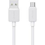 USAMS καλώδιο micro USB σε USB US-SJ690, 2A, 480Mbps, 1m, λευκό