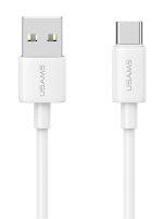 USAMS καλώδιο USB-C σε USB US-SJ708, 3A, 480Mbps, 1m, λευκό