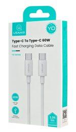 USAMS καλώδιο USB-C US-SJ711, 60W, 480Mbps, 1m, λευκό - Image 3