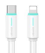 USAMS καλώδιο Lightning σε USB-C US-SJ735, 30W, 480Mbps, 1m, λευκό