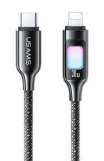 USAMS καλώδιο Lightning σε USB-C SJ749, 30W, 480Mbps, 1.2m, μαύρο