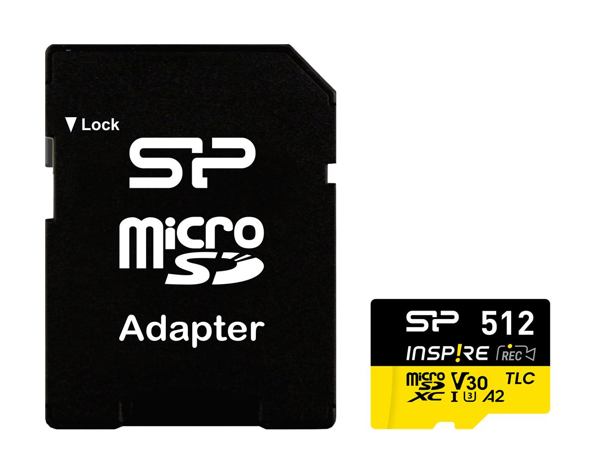 SP512GBSTXLA2V1NSP SILICON POWER κάρτα μνήμης microSDXC Inspire, 512GB, UHS-I U3 A1 V30 - Image 1