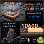 OUKITEL smartphone WP28E, 6.52", 4/64GB, 10600mAh, IP68/IP69K, μαύρο - Image 2
