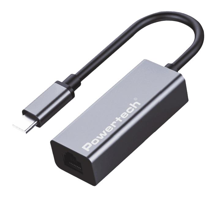 PT-1455 POWERTECH αντάπτορας δικτύου PT-1455, USB-C, 1000Mbps Ethernet, γκρι - Image 1