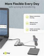 GOOBAY USB hub 76563, 4x θυρών, USB 3.2, 5Gbps, USB-C σύνδεση, γκρι - Image 6