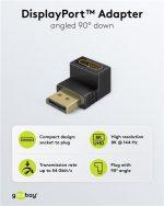 GOOBAY αντάπτορας DisplayPort 77130, 8K/144Hz, γωνιακός, μαύρος - Image 3