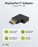 GOOBAY αντάπτορας DisplayPort 77131, 8K/144Hz, γωνιακός, μαύρος - Image 3