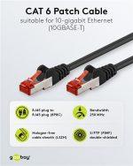 GOOBAY καλώδιο δικτύου 68693, CAT 6 S/FTP, copper, 250MHz, 1m, μαύρο - Image 2