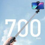 KAKUSIGA selfie stick KSC-1143 με τρίποδο, έως 70cm, Bluetooth, μαύρο - Image 2