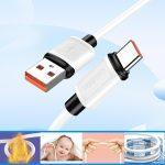 KAKUSIGA καλώδιο USB-C σε USB KSC-998, σιλικόνης, 5A, 480Mbps, 1m, λευκό - Image 2