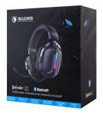 SADES gaming headset Defender, ασύρματα & ενσύρματα, 50mm, 1050mAh, RGB, multi-platform, μαύρο - Image 6