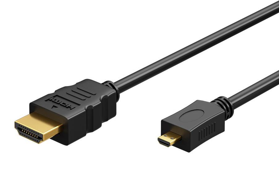 53781 GOOBAY καλώδιο micro HDMI σε HDMI 53781 με Ethernet, 4K/60Hz, 1m, μαύρο - Image 1