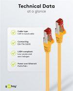 GOOBAY καλώδιο δικτύου 68299, CAT 6 S/FTP, copper, 250MHz, 0.50m, κίτρινο - Image 6
