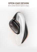 LDNIO earphones με θήκη φόρτισης T11, OWS, Φ15mm, 50/450mAh, μαύρα - Image 2