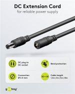 GOOBAY καλώδιο προέκτασης τροφοδοσίας 71401, 5.5x2.5mm, 3m, μαύρο - Image 3