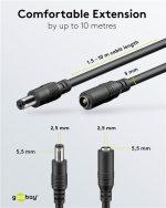 GOOBAY καλώδιο προέκτασης τροφοδοσίας 71401, 5.5x2.5mm, 3m, μαύρο - Image 4