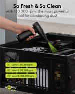 GOOBAY ηλεκτρικό air duster 77831 με φακό, 180W, 6000mAh, μαύρο - Image 2