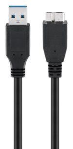 GOOBAY καλώδιο USB 3.0 σε USB 3.0 micro Τype B 95169, 15W, 5Gbps, 1m, μαύρο - Image 2