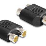 POWERTECH αντάπτορας RCA αρσενικό σε 2x RCA θηλυκό CAB-R020, μαύρος