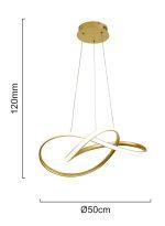 POWERTECH LED φωτιστικό οροφής HLL-0208, 48W, 4000K, Φ50cm x 120cm, χρυσό - Image 4