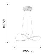 POWERTECH LED φωτιστικό οροφής HLL-0209, 48W, 4000K, Φ50cm x 120cm, λευκό - Image 4