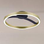 POWERTECH LED φωτιστικό οροφής HLL-0199, 29W, 4000K, Φ38x10cm, χρυσό/μαύρο - Image 2