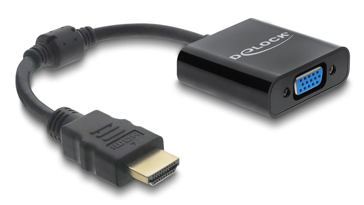 61077 DELOCK αντάπτορας HDMI σε VGA 61077, 1080p, μαύρος - Image 1