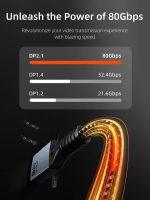 CABLETIME καλώδιο DisplayPort 2.1 CT-DP16K, VESA Certified, 16K/60Hz, 80 Gbps, 2m, μαύρο - Image 5