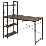 HOME USE γραφείο HUH-0249 με ραφιέρα, 120x60x122cm, καφέ/μαύρο