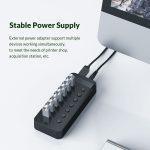ORICO USB hub CT2U3-7AB με διακόπτες, 7x θυρών, USB 3.0, 5Gbps, USB σύνδεση, μαύρο - Image 4