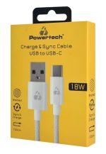 POWERTECH καλώδιο USB-C σε USB PTR-0184, 18W, 480Mbps, 1m, λευκό - Image 2
