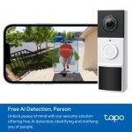 TP-LINK smart κουδούνι με κάμερα Tapo D210, 2K/3MP, WiFi, 6400mAh, IP65, V2.0 - Image 5